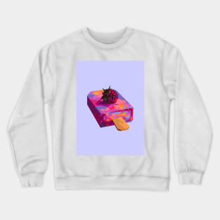 Ice Cream Stick Pop Art Blue Bg Crewneck Sweatshirt